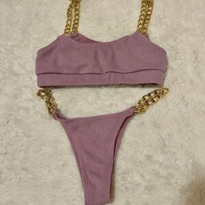 Purple bikini.